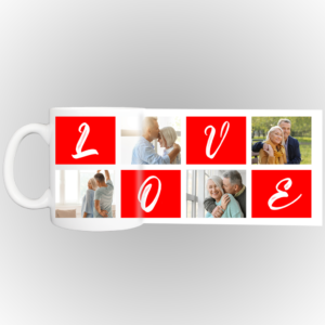 Custom LOVE mug with 4 photos