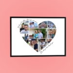 Painting heart shape with photos and text