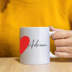 Custom mug heart and name