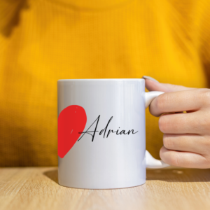 Custom mug heart and name