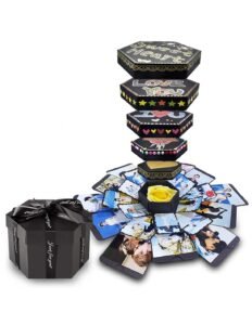 Hexagonal explosive box with photos