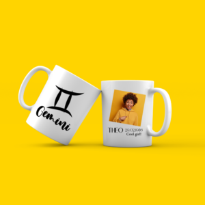 Personalized zodiac mug with picture and text - GEMINI
