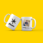 Personalized zodiac mug with picture and text - PISCES