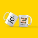 Personalized zodiac mug with picture and text - TAURUS