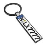Metal keyring with your car registration number