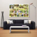 Canvas photo framed with 11 photos