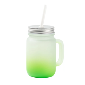 personalized Frosted limonade mug green