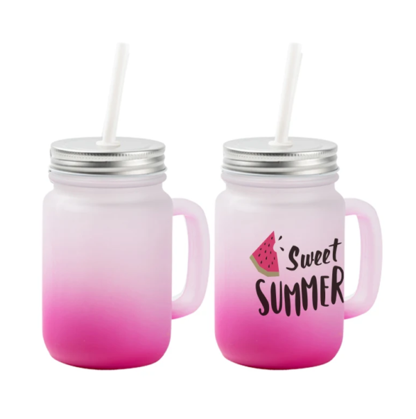 personalized Frosted limonade mug pink