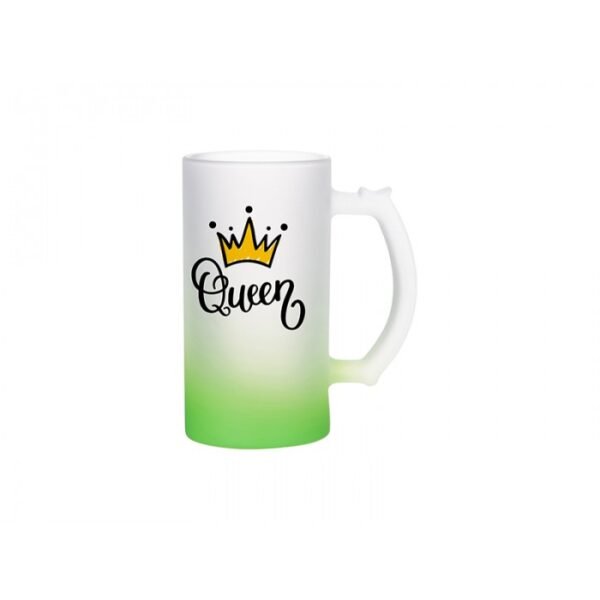 personalized frosted pint of beer gradient green