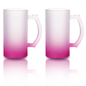 personalized frosted pint of beer gradient pink