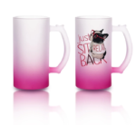 personalized frosted pint of beer gradient pink