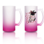 personalized frosted pint of beer gradient pink