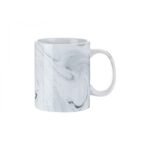 personalized marble textured grey mug