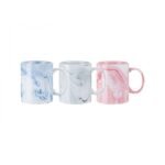 personalized marble textured blue mug