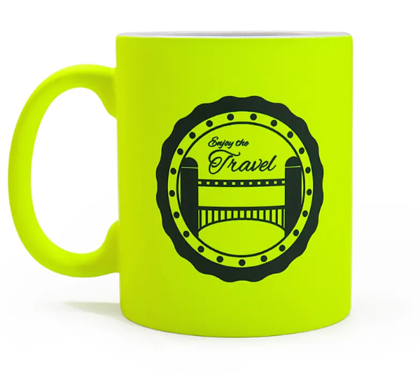 personalized yellow mug neon