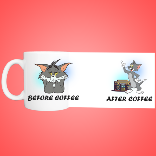 Before and after coffee mug